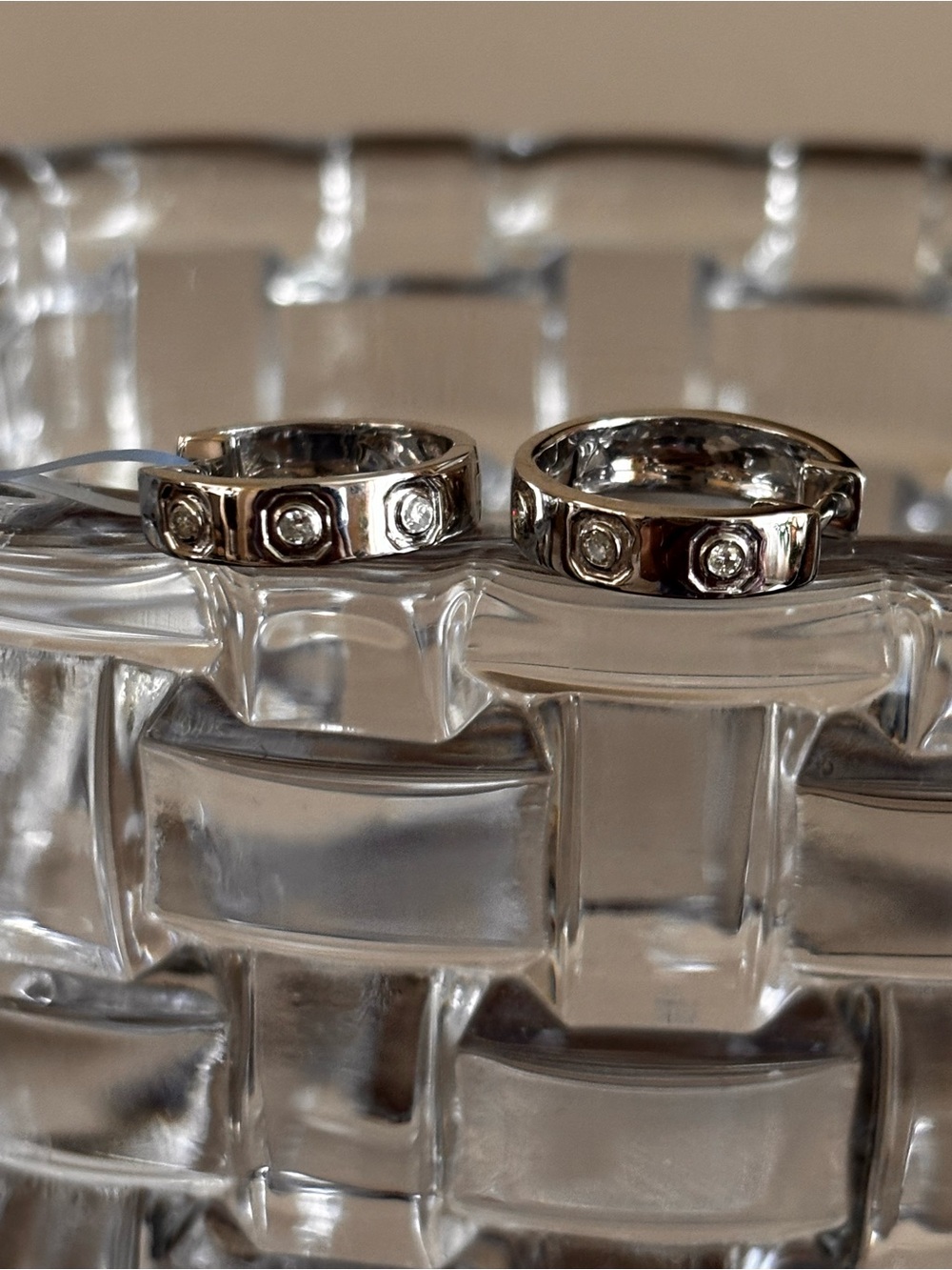 Sterling Silver Natural Diamond Huggie Hoop Earrings - Silver